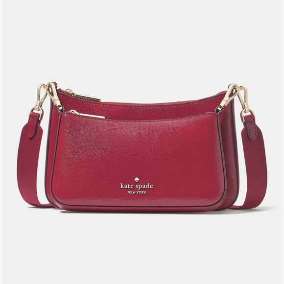 Kate Spade Duet Small Patent Leather Crossbody Red Jam NWT - Picture 1 of 3